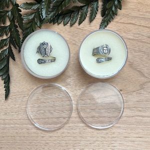 Alex and Ani Godspeed and Scarab sterling silver rings bundle